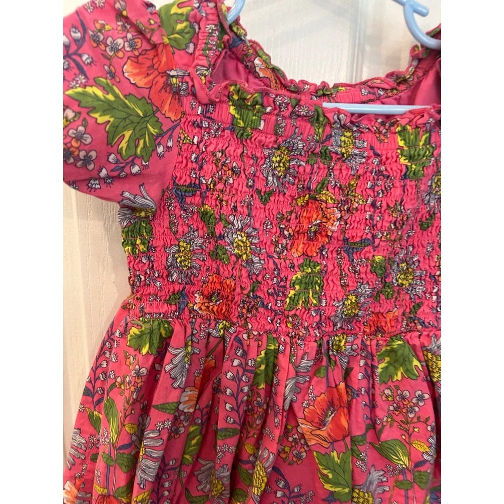 Baby Gap‎ Floral Dress Pink Smocked Puff Sleeve Toddler Girls 5 Years